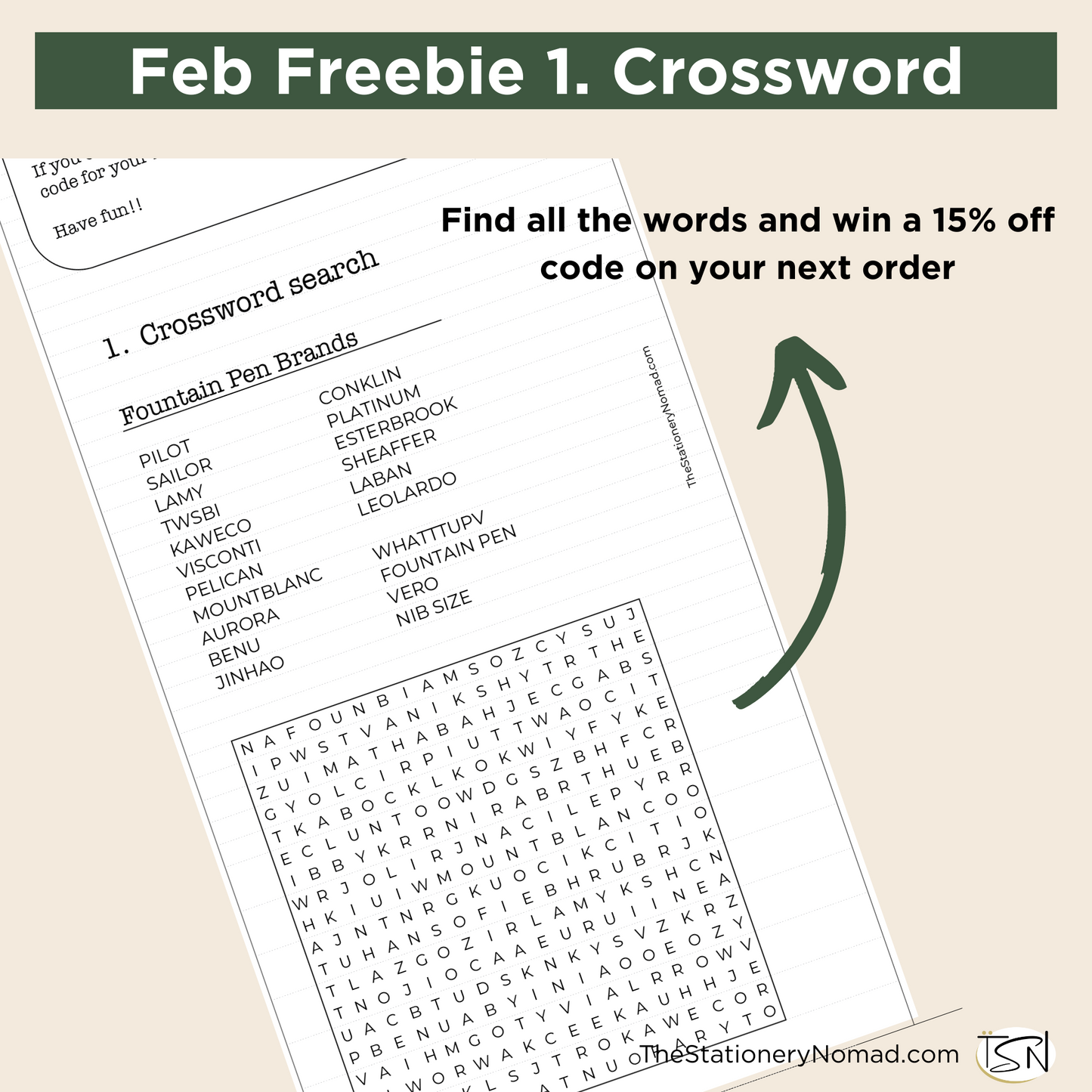 Feb Freebie - Crossword
