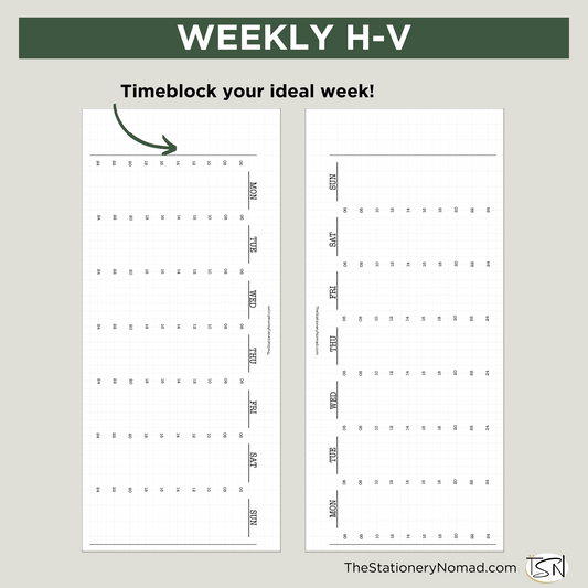 Weekly Horizontal-Vertical hourly design
