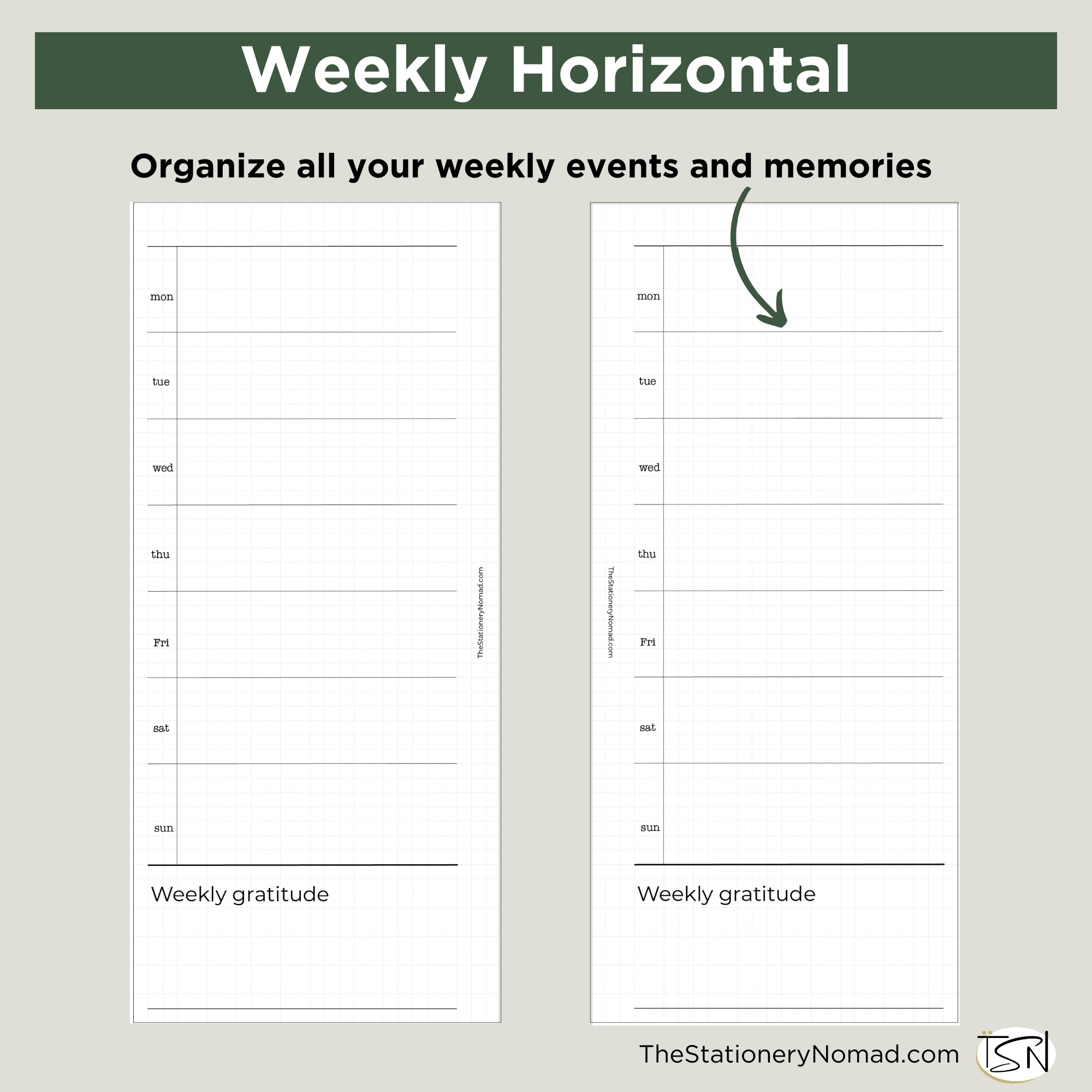 Weekly Layout Horizontal Weekly Horizontal – TheStationeryNomad